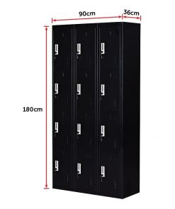 12 Door Locker - Office/Gym - Black
