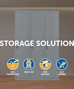 Three-Door Side by Side Office Gym Shed Storage Locker
