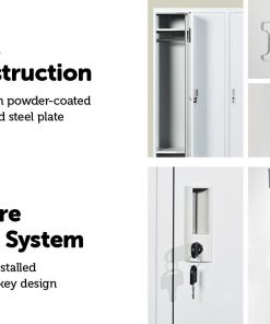 Three-Door Side by Side Office Gym Shed Storage Locker