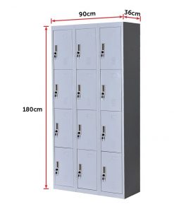 12 Door Locker - Office/Gym - Light Grey