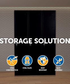 Three-Door Side by Side Office Gym Shed Storage Locker