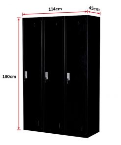Three-Door Side by Side Office Gym Shed Storage Locker