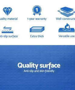 Everfit 4X2M Inflatable Air Track Mat 20CM Thick with Pump Tumbling Gymnastics Blue