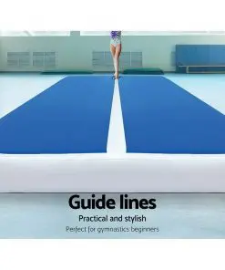 Everfit 4X2M Inflatable Air Track Mat 20CM Thick with Pump Tumbling Gymnastics Blue