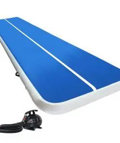 Everfit 6X2M Inflatable Air Track Mat 20CM Thick with Pump Tumbling Gymnastics Blue