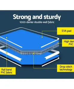 Everfit 6X2M Inflatable Air Track Mat 20CM Thick with Pump Tumbling Gymnastics Blue