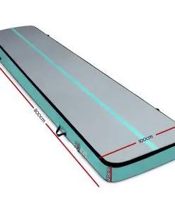 Everfit 8MX1M Airtrack Inflatable Air Track Tumbling Mat with Pump Gymnastics Mint