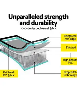 Everfit 8MX1M Airtrack Inflatable Air Track Tumbling Mat with Pump Gymnastics Mint