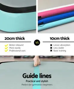 Everfit 8MX1M Inflatable Airtrack Air Track Tumbling Gymnastics Mat Floor Mint
