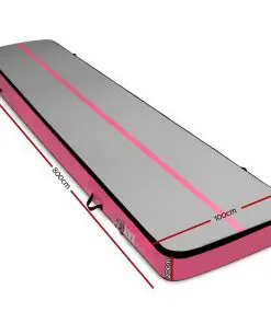 Everfit 8MX1M Airtrack Inflatable Air Track Tumbling Mat with Pump Gymnastics Pink