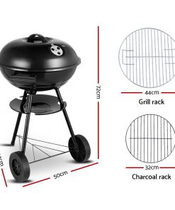 Grillz Charcoal BBQ Smoker Drill Outdoor Camping Patio Wood Barbeque Steel Oven