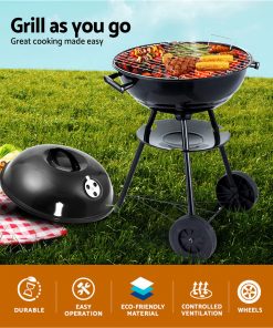 Grillz Charcoal BBQ Smoker Drill Outdoor Camping Patio Wood Barbeque Steel Oven