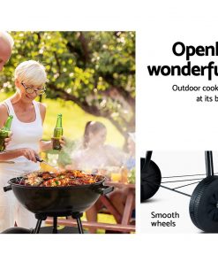 Grillz Charcoal BBQ Smoker Drill Outdoor Camping Patio Wood Barbeque Steel Oven