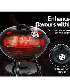 Grillz Charcoal BBQ Smoker Drill Outdoor Camping Patio Wood Barbeque Steel Oven