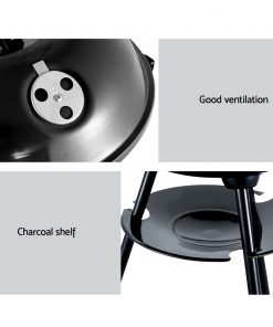 Grillz Charcoal BBQ Smoker Drill Outdoor Camping Patio Wood Barbeque Steel Oven