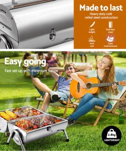 Grillz Portable BBQ Drill Outdoor Camping Charcoal Barbeque Smoker Foldable