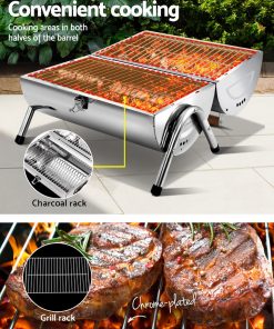 Grillz Portable BBQ Drill Outdoor Camping Charcoal Barbeque Smoker Foldable