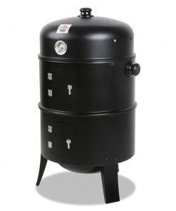 Grillz 3-in-1 Charcoal BBQ Smoker - Black