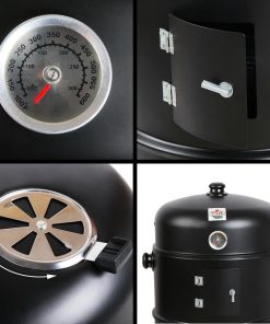 Grillz 3-in-1 Charcoal BBQ Smoker - Black