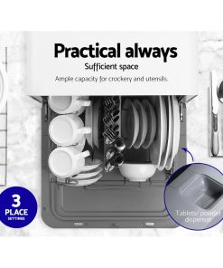 Devanti Counter Benchtop Dishwasher Portable Caravan Dishwashers Baby Bottle Sterilizer White
