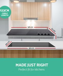 Devanti 6000W Four Burner Ceramic Cooktop - Black