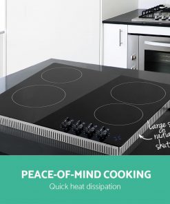 Devanti 6000W Four Burner Ceramic Cooktop - Black