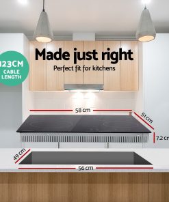 Devanti 6000W Four Burner Ceramic Cooktop - Black