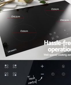 Devanti 6000W Four Burner Ceramic Cooktop - Black