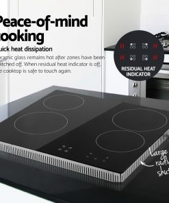 Devanti 6000W Four Burner Ceramic Cooktop - Black