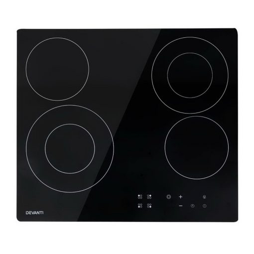 Devanti 6300W Four Burner Ceramic Cooktop - Black