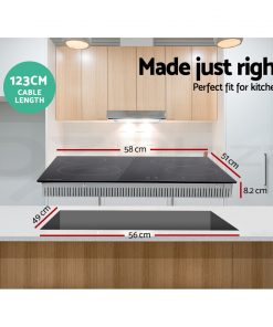 Devanti 6300W Four Burner Ceramic Cooktop - Black