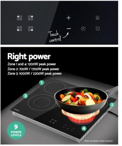 Devanti 6300W Four Burner Ceramic Cooktop - Black