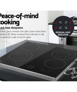 Devanti 6300W Four Burner Ceramic Cooktop - Black