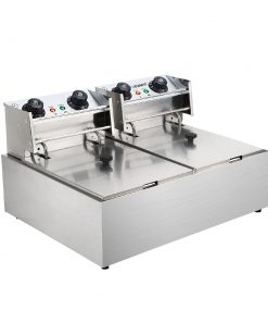 Devanti Commercial Electric Twin Deep Fryer - Silver
