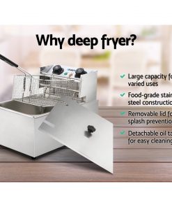 Devanti Commercial Electric Single Deep Fryer - Silver
