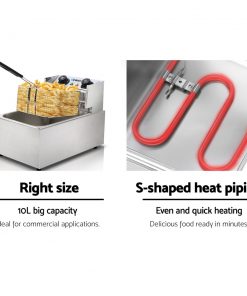 Devanti Commercial Electric Single Deep Fryer - Silver