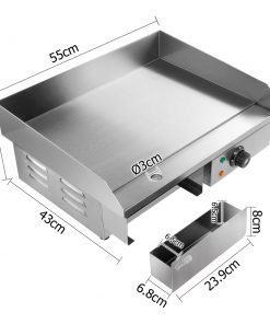 5 Star Chef 3000W Electric Griddle Hot Plate - Stainless Steel
