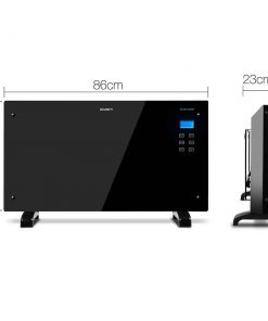 Devanti 2000W Portable Electric Panel Heater - Black Glass