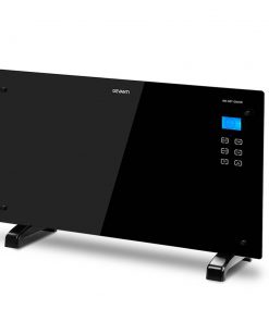 Devanti 2000W Portable Electric Panel Heater - Black Glass