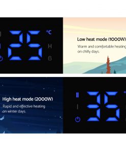 Devanti Electric Convection Glass Panel Heater Wall Mount Portable Heat WiFi Control 2000W Black