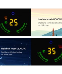 Devanti Electric Convection Metal Panel Heater Heat Portable Wall Mount WiFi Control Black