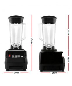 Devanti 2L Digital Commercial Blender LED Display Black