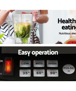 Devanti 2L Digital Commercial Blender LED Display Black