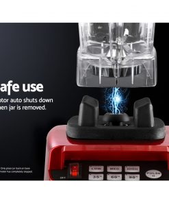 Devanti 2L Digital Commercial Blender LED Display Red