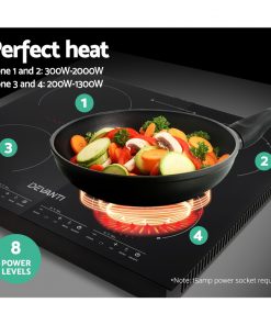 Devanti Ceramic Electric Induction Cook Top Stove- Black