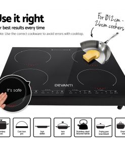 Devanti Ceramic Electric Induction Cook Top Stove- Black