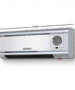 Devanti 2000W Wall Mounted Panel Heater - Silver