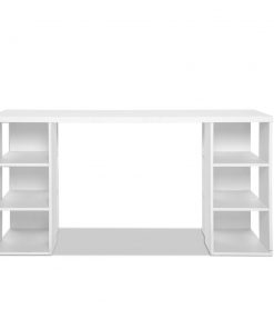 Artiss 3 Level Desk with Storage & Bookshelf - White