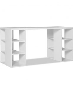 Artiss 3 Level Desk with Storage & Bookshelf - White