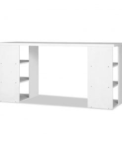 Artiss 3 Level Desk with Storage & Bookshelf - White